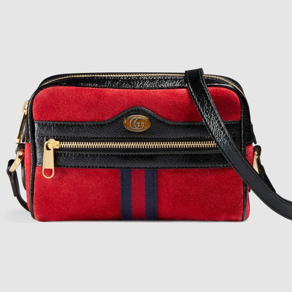 Gucci ophidia red suede mini crossbody bag $990